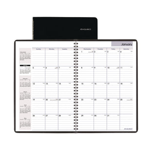 DayMinder Monthly Planner, Ruled Blocks, 12 x 8, Black Cover, 14-Month (Dec to Jan): 2023 to 2025