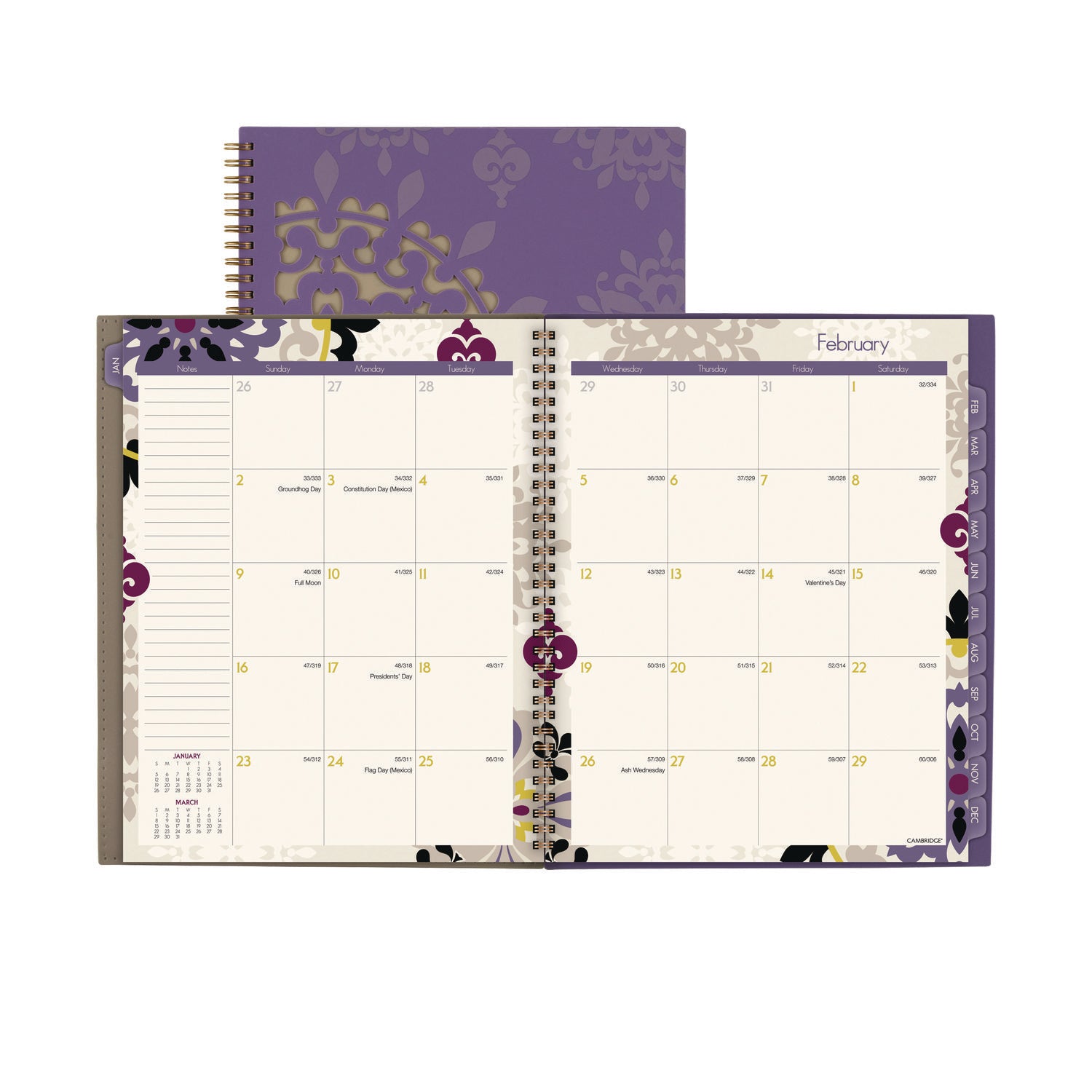 Vienna Weekly/Monthly Appointment Book, Vienna Geometric Artwork, 11 x 8.5, Purple/Tan Cover, 12-Month (Jan to Dec): 2024 - 1