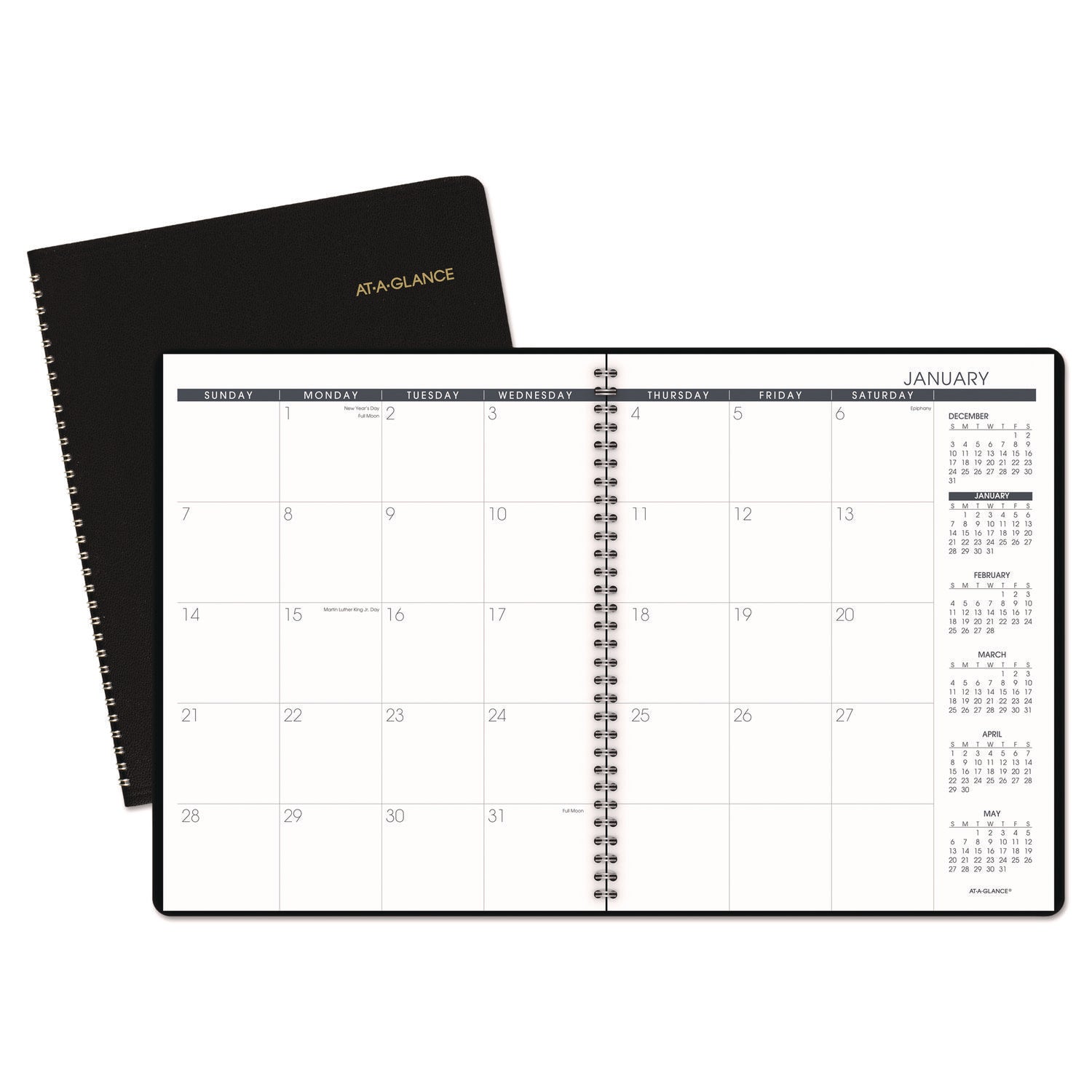 Monthly Planner, 11 x 9, Black Cover, 15-Month (Jan to Mar): 2024 to 2025 - 1