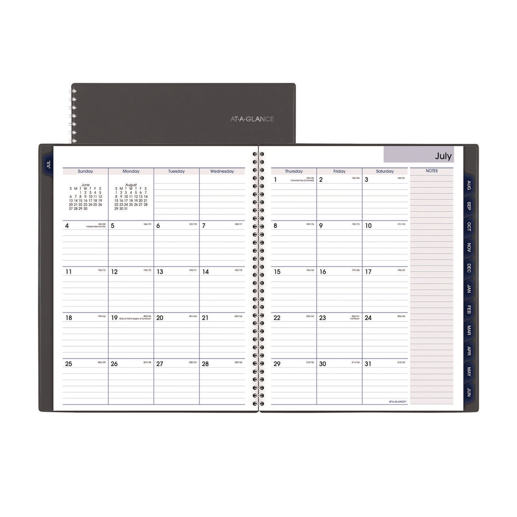 DayMinder Academic Weekly/Monthly Desktop Planner, 11 x 8.5, Charcoal Cover, 12-Month (July to June): 2023 to 2024 - 1