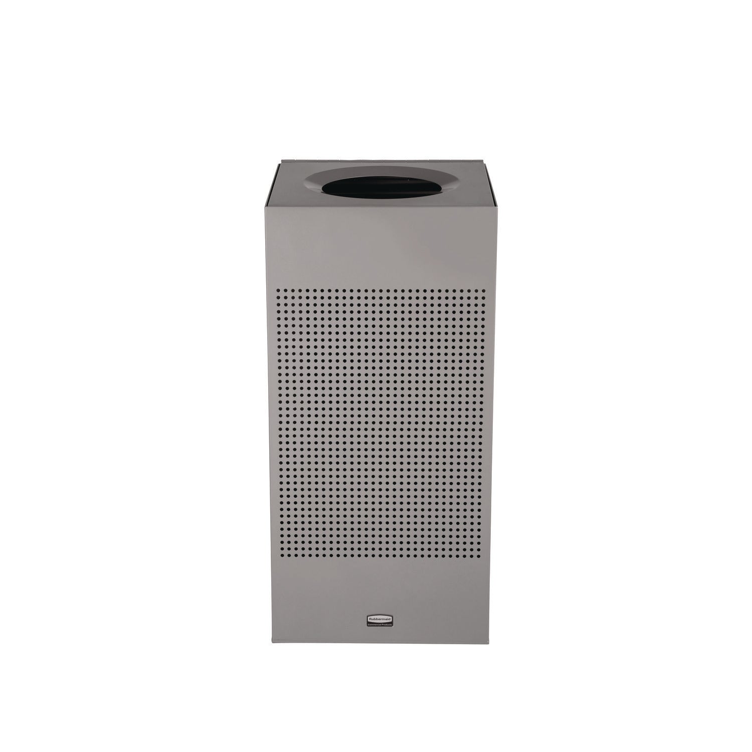 Rubbermaid Commercial Silhouettes 16G Waste Container - 16 gal Capacity - Square - Perforated, Fire-Safe, Durable - 30.4" Height x 14.8" Width x 14.8" Depth - Steel, Metal - Silver Metallic - 1 Each - 1