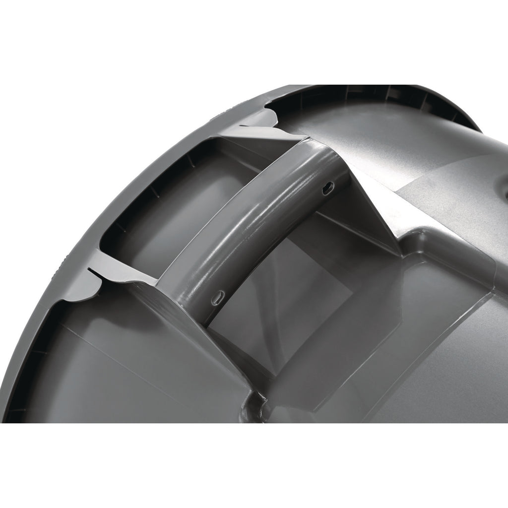 Vented Round Brute Container, 20 gal, Plastic, Gray