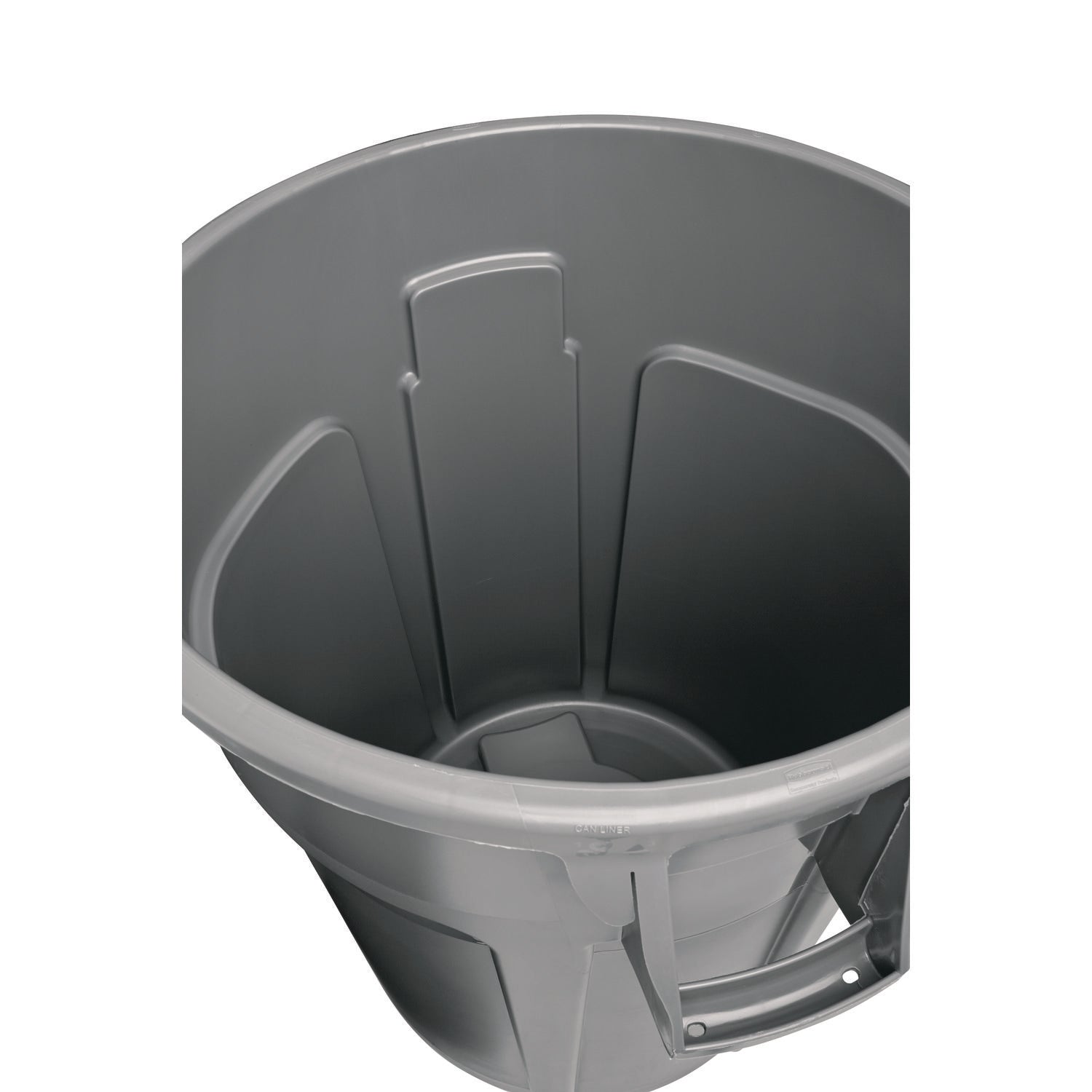 Vented Round Brute Container, 20 gal, Plastic, Gray