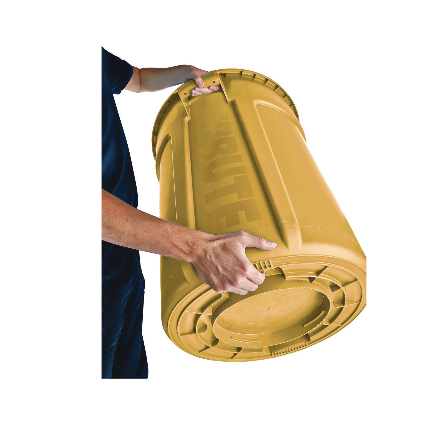 Vented Round Brute Container, 20 gal, Plastic, Yellow - 6