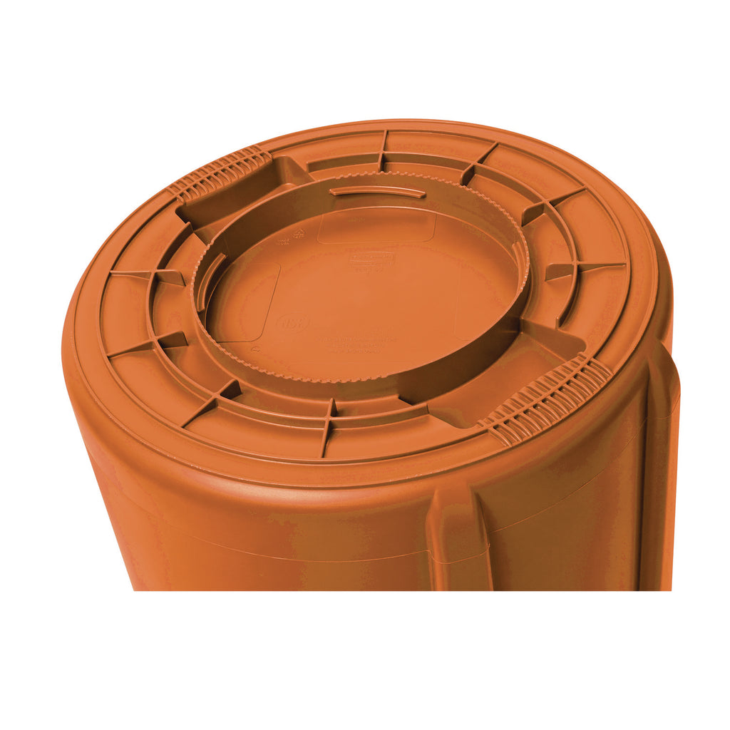 Brute Round Container, 44 gal, Plastic, Orange - 5