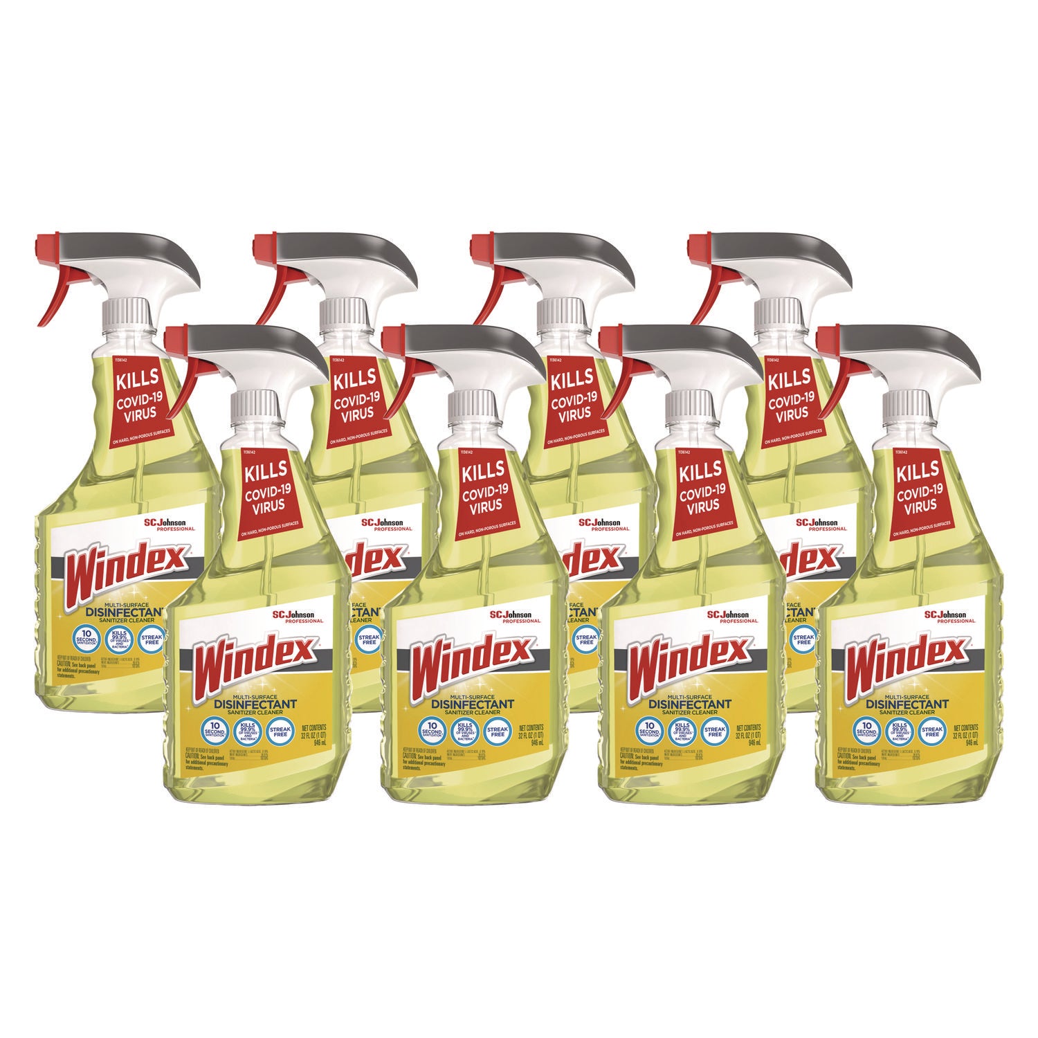 Multi-Surface Disinfectant Cleaner, Fresh Scent, 32 oz Spray Bottle, 8/Carton - 1