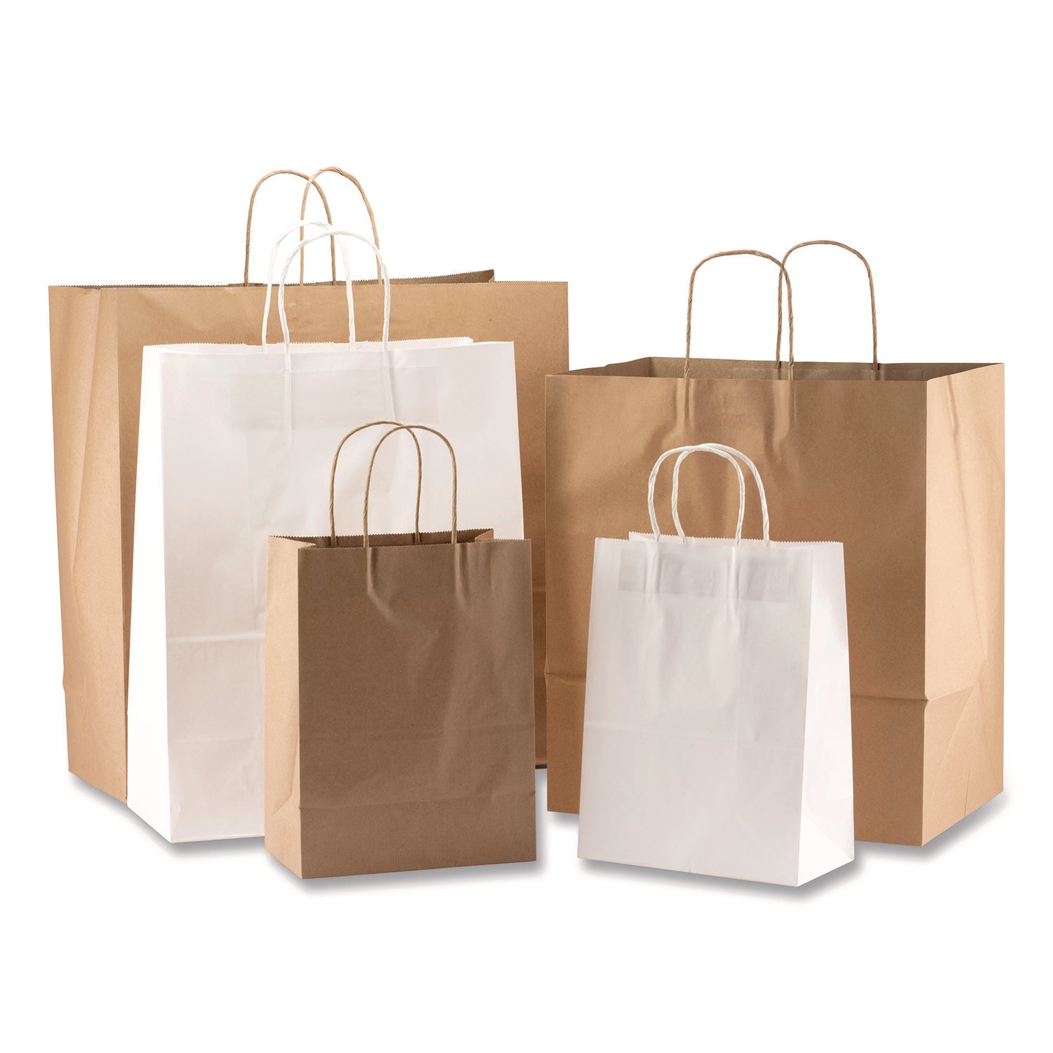 Kraft Paper Bags, 10" x 6" x 13", Kraft, 250/Carton - 4