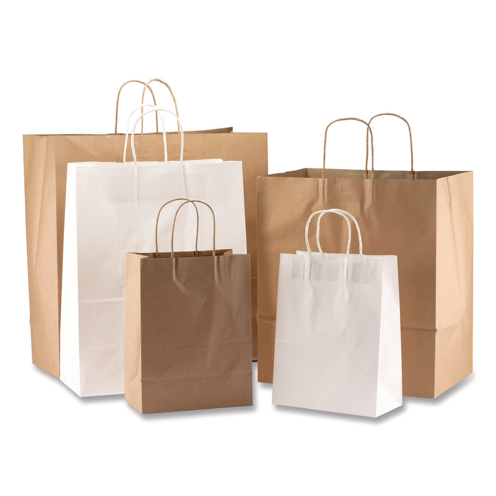 Kraft Paper Bags, 13" x 7" x 17", Kraft, 250/Carton - 5