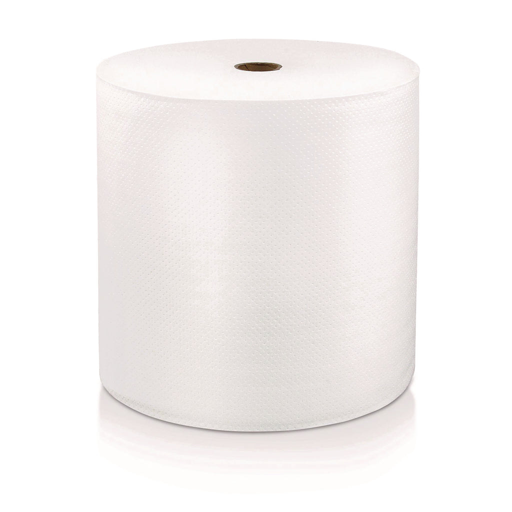 LoCor Hardwound Roll Towels - 1 Ply - 8" x 1000 ft - Bright White - Fiber - Eco-friendly, Soft, Absorbent, Strong - For Hand - 6 / Carton