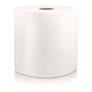 Livi Solaris Paper Hardwound Paper Towels - 1 Ply - 8" x 800 ft - White - Virgin Fiber - Embossed, Absorbent, Durable - For Hand - 6 / Carton