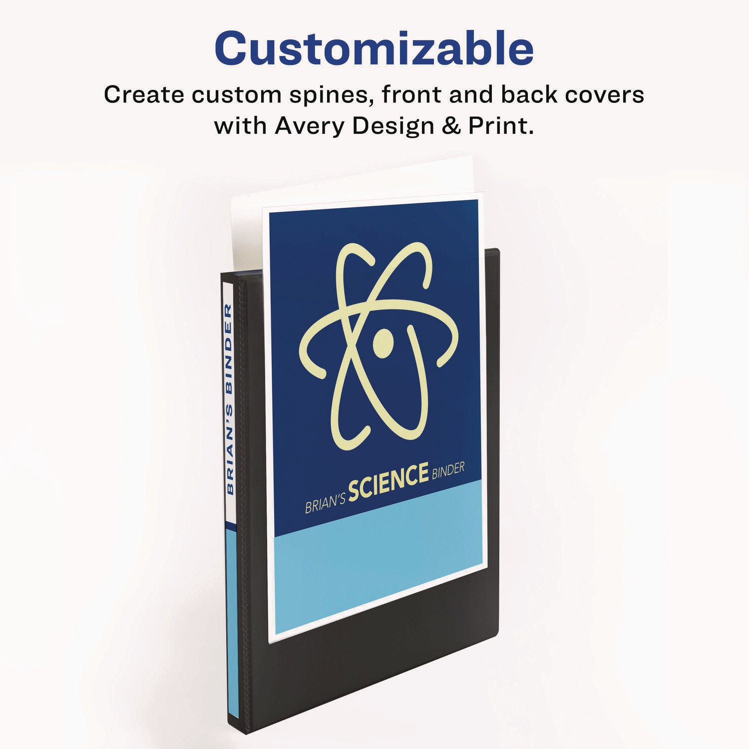Showcase Economy View Binder with Round Rings, 3 Rings, 0.5" Capacity, 11 x 8.5, Black - 7
