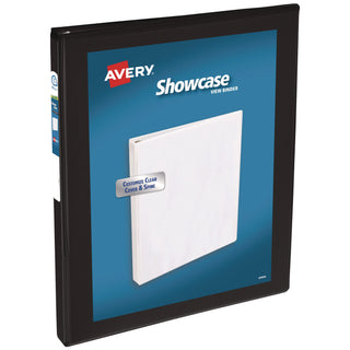 Showcase Economy View Binder with Round Rings, 3 Rings, 0.5" Capacity, 11 x 8.5, Black - 1