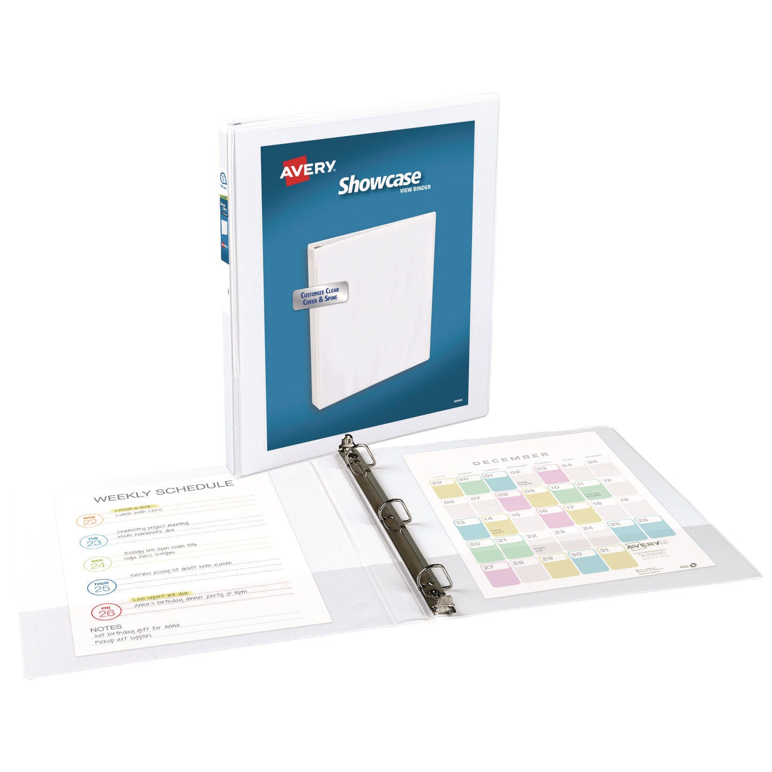 Showcase Economy View Binder with Round Rings, 3 Rings, 0.5" Capacity, 11 x 8.5, White