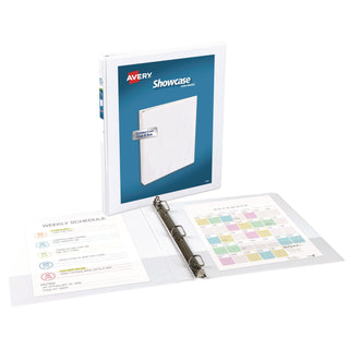 Showcase Economy View Binder with Round Rings, 3 Rings, 0.5" Capacity, 11 x 8.5, White