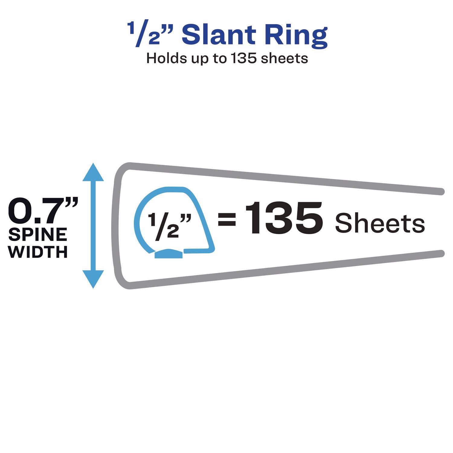 Showcase Economy View Binder with Round Rings, 3 Rings, 0.5" Capacity, 11 x 8.5, White - 3