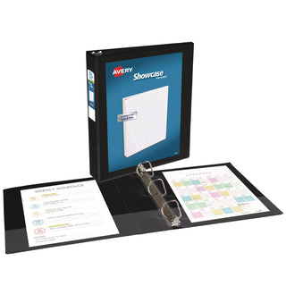 Showcase Economy View Binder with Round Rings, 3 Rings, 1.5" Capacity, 11 x 8.5, Black - 2