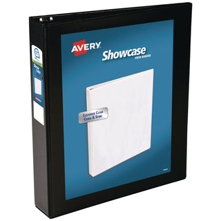 Showcase Economy View Binder with Round Rings, 3 Rings, 1.5" Capacity, 11 x 8.5, Black - 1
