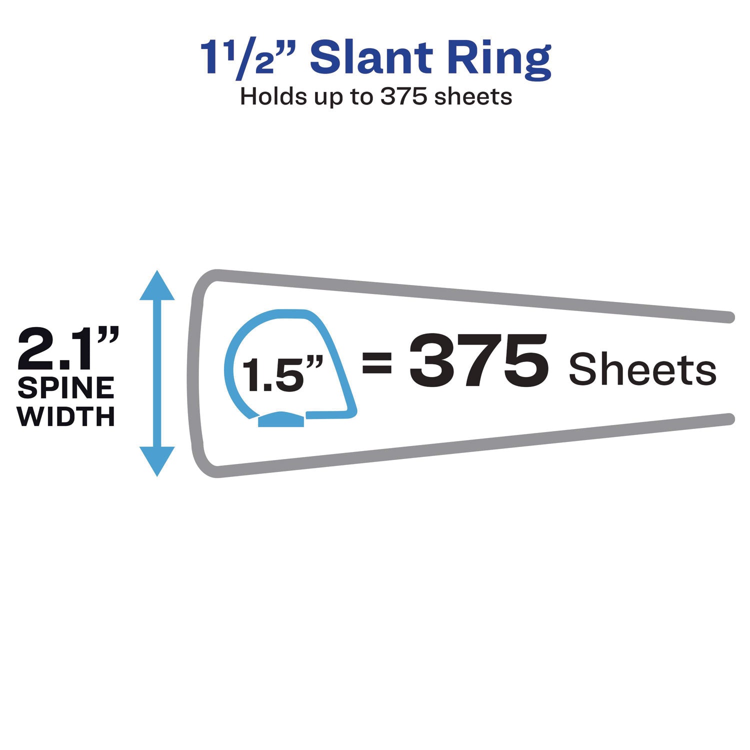 Showcase Economy View Binder with Round Rings, 3 Rings, 1.5" Capacity, 11 x 8.5, White - 3