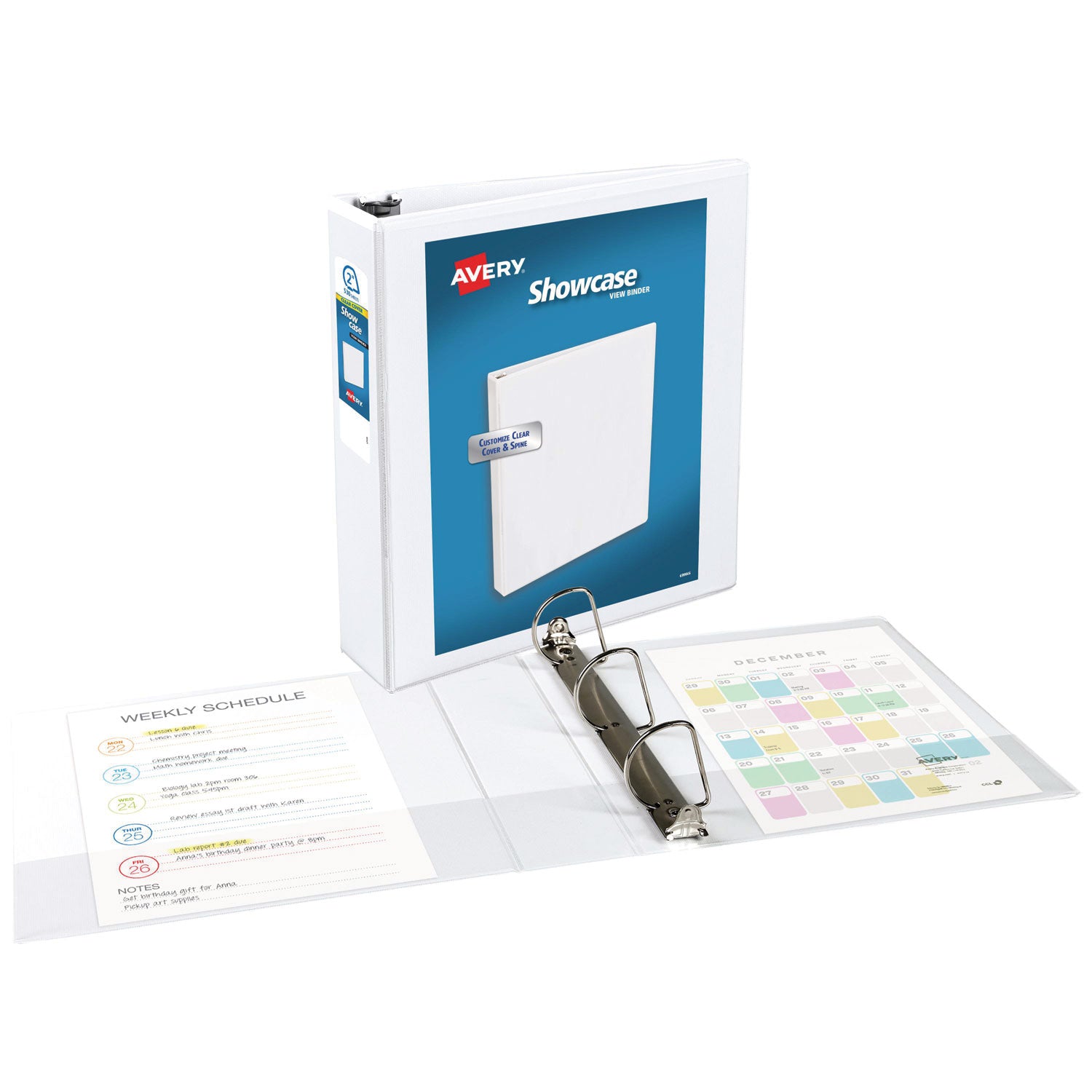 Showcase Economy View Binder with Round Rings, 3 Rings, 2" Capacity, 11 x 8.5, White