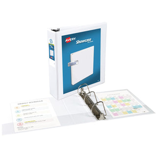 Showcase Economy View Binder with Round Rings, 3 Rings, 3" Capacity, 11 x 8.5, White