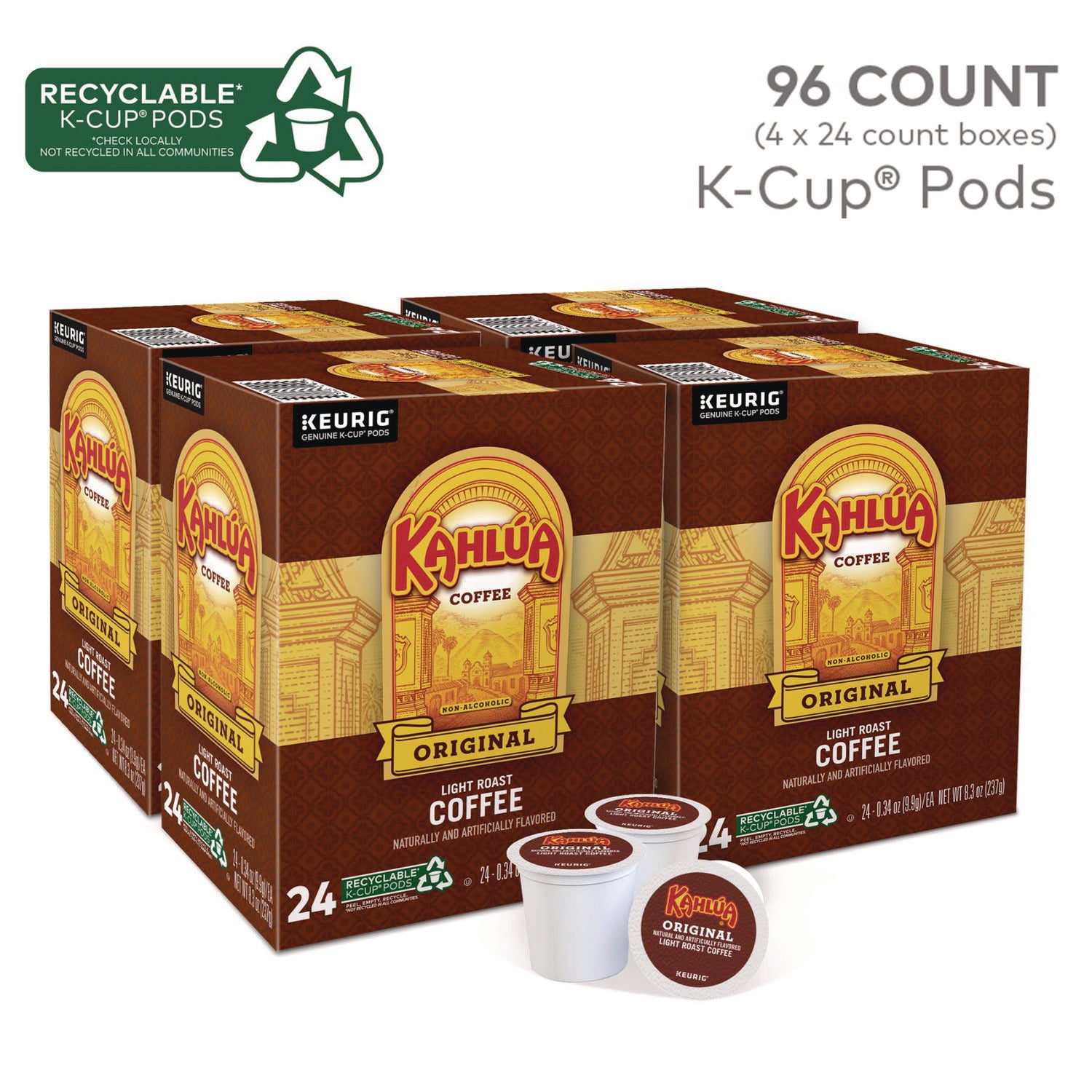 Kahlua Original K-Cups, 24/Box, 4 Box/Carton - 6