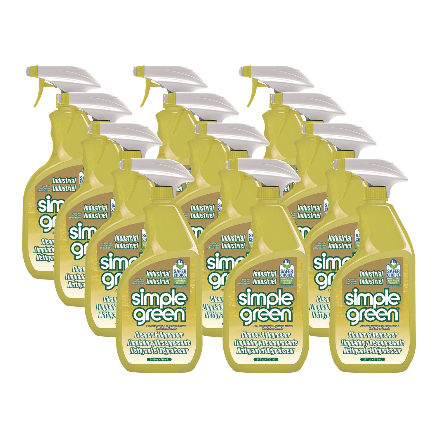 Industrial Cleaner and Degreaser, Concentrated, Lemon, 24 oz Spray Bottle, 12/Carton - 1