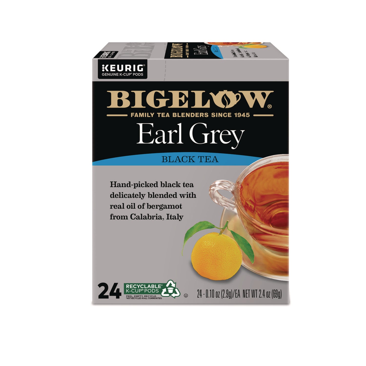 Earl Grey Tea K-Cup Pack, 24/Box, 4 Box/Carton - 1