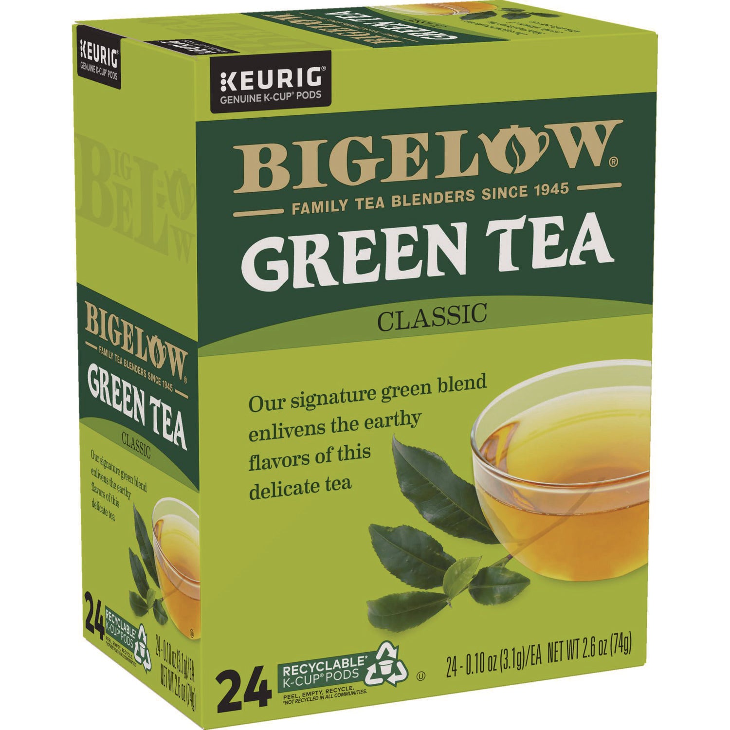 Green Tea K-Cup Pack, 24/Box, 4 Box/Carton - 2