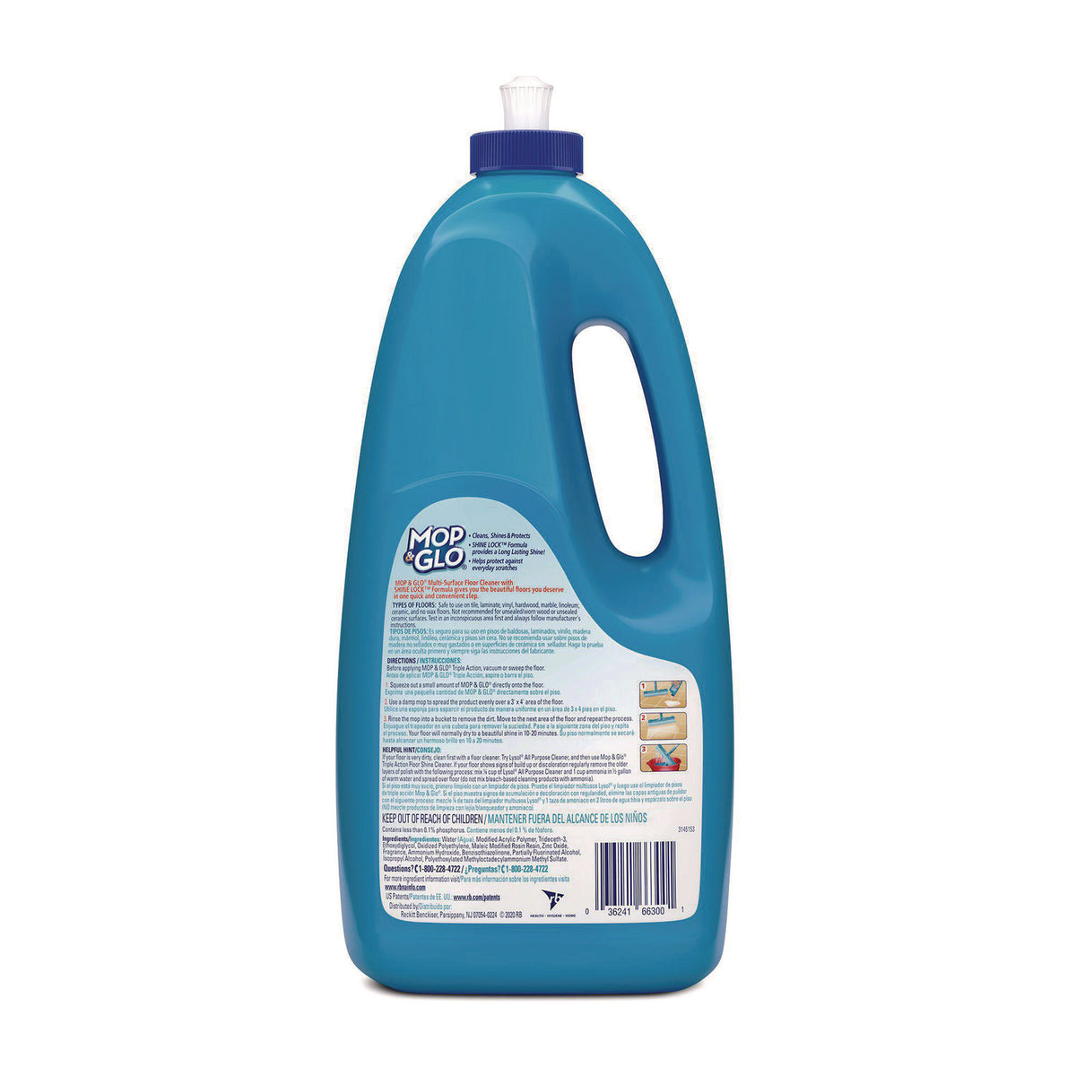 Triple Action Floor Shine Cleaner, Fresh Citrus Scent, 64 oz Bottle