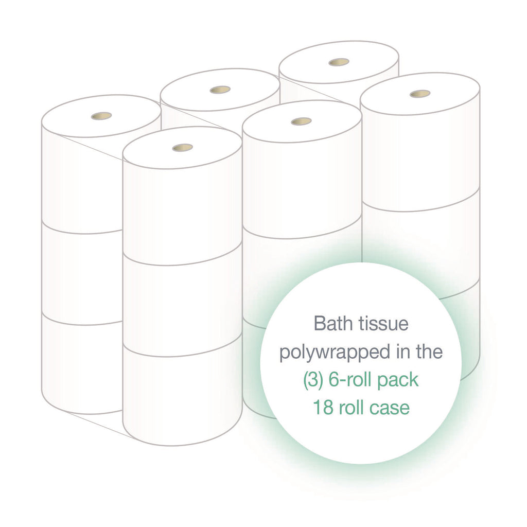 LoCor Bath Tissue - 2 Ply - 3.85" x 4.05" - 1500 Sheets/Roll - White - Fiber - Eco-friendly, Soft - For Hand - 18 / Carton