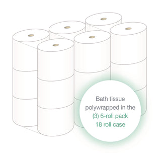LoCor Bath Tissue - 2 Ply - 3.85" x 4.05" - 1500 Sheets/Roll - White - Fiber - Eco-friendly, Soft - For Hand - 18 / Carton