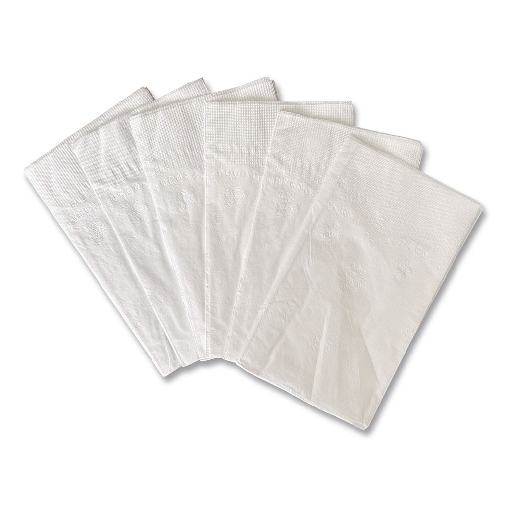 Dinner Napkins, 2-Ply, 14.5"W x 16.5"D, White, 150/Pack, 20 Packs/Carton
