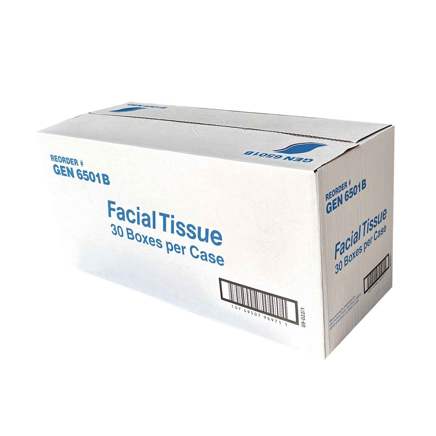 Facial Tissue, 2-Ply, White, Flat Box, 100 Sheets/Box, 30 Boxes/Carton - 6