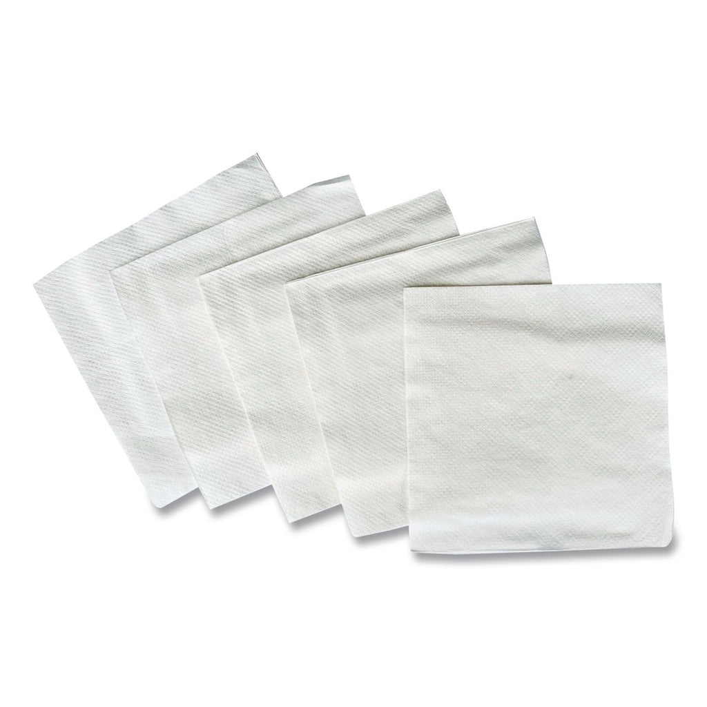 Cocktail Napkins, 1-Ply, 9w x 9d, White, 500/Pack, 8 Packs/Carton