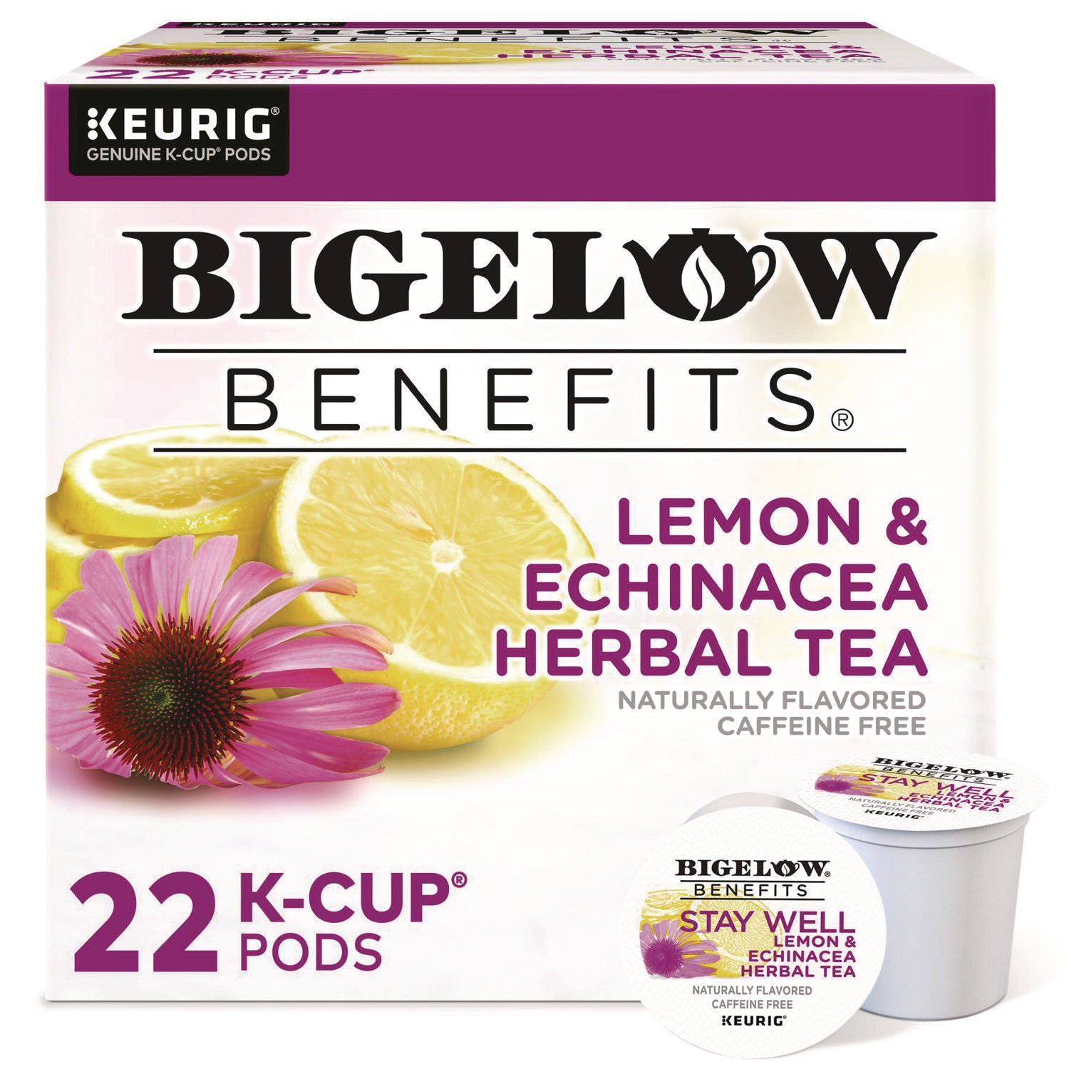 Benefits Lemon and Echinacea Herbal K-Cup, 0.11 oz, 22/Box - 5