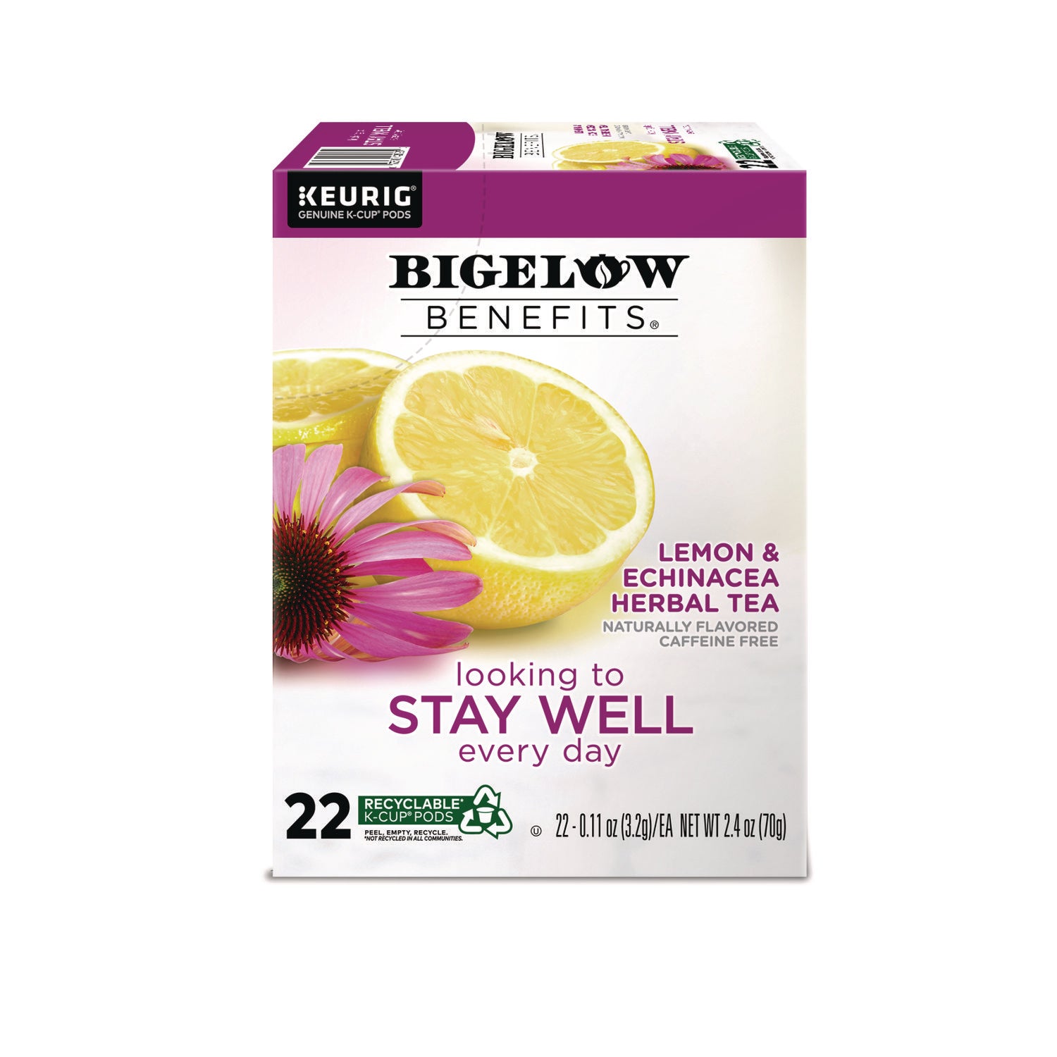 Benefits Lemon and Echinacea Herbal K-Cup, 0.11 oz, 22/Box - 1