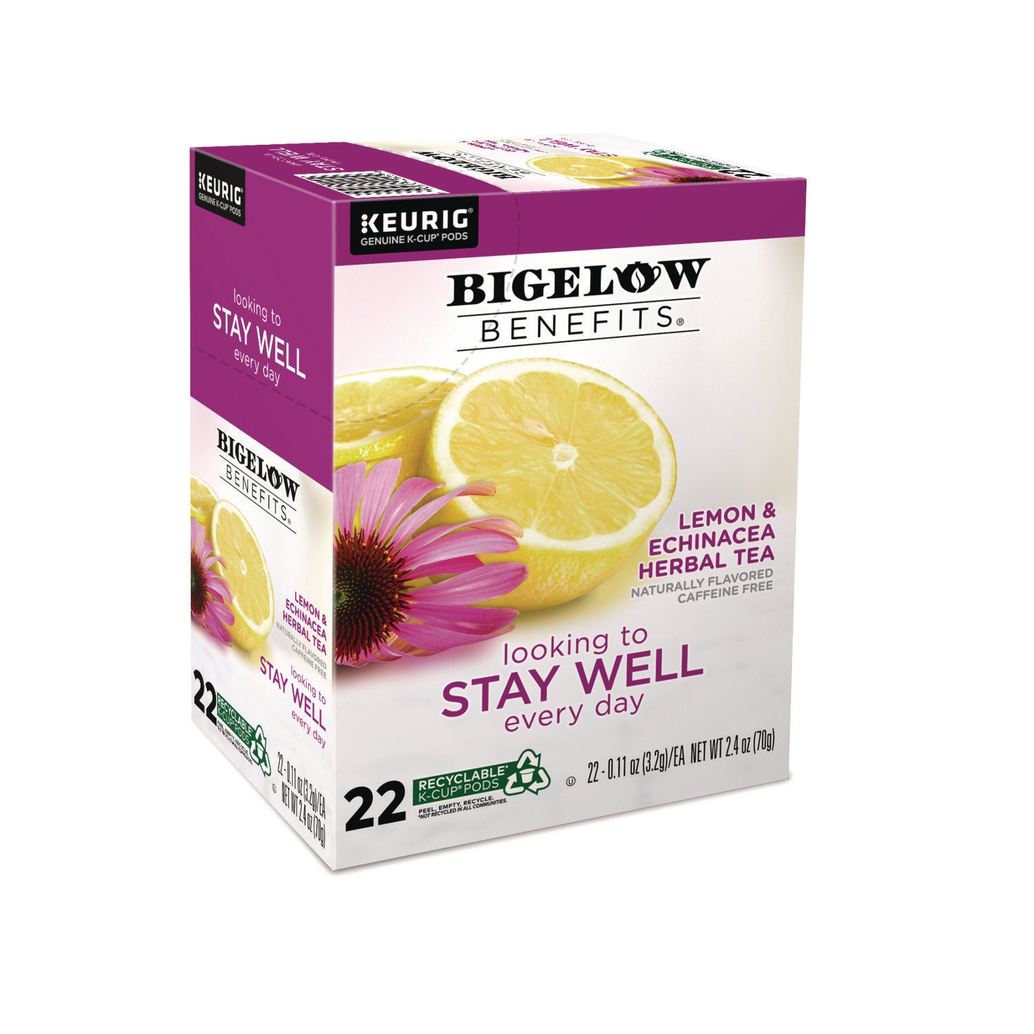 Benefits Lemon and Echinacea Herbal K-Cup, 0.11 oz, 22/Box - 2