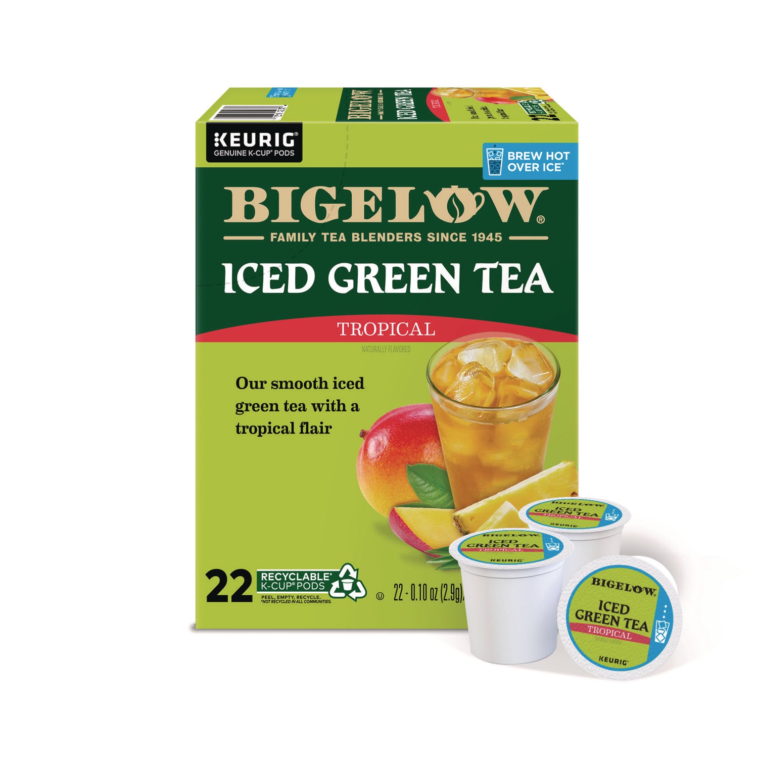 Tropical Iced Green Tea, K-Cup, 0.10 oz, 22/Box - 5