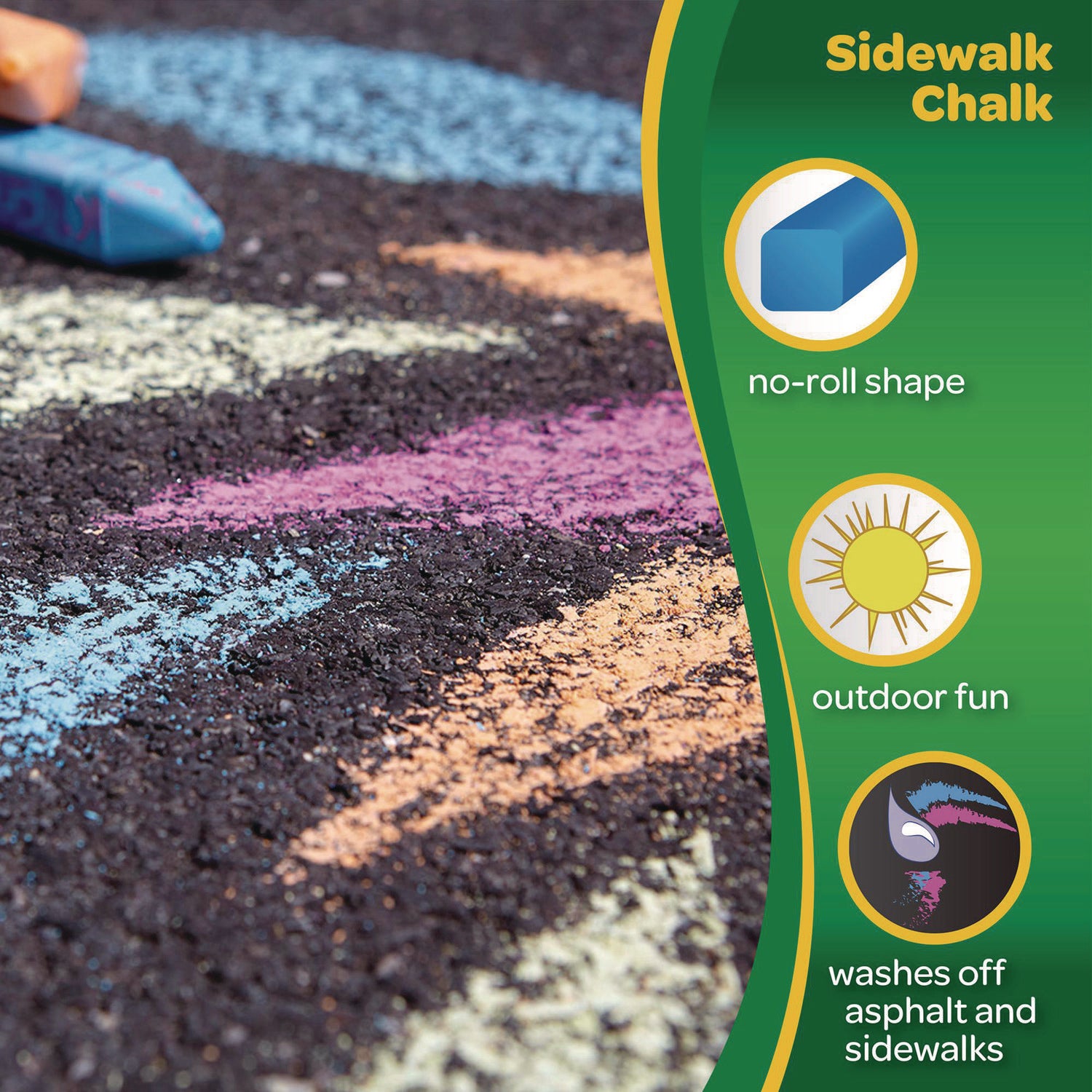 Crayola Washable Sidewalk Chalk - 4" Length - Assorted - 24 / Box - 4