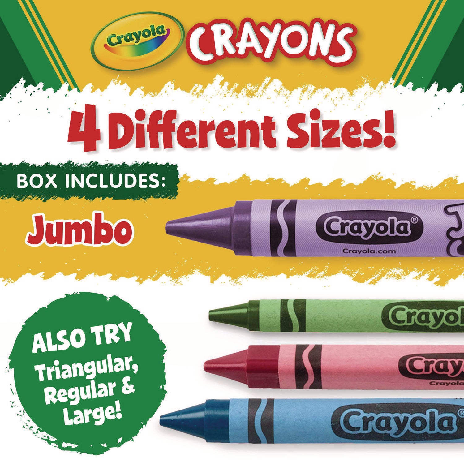 Jumbo Crayons, Assorted, 16/Box