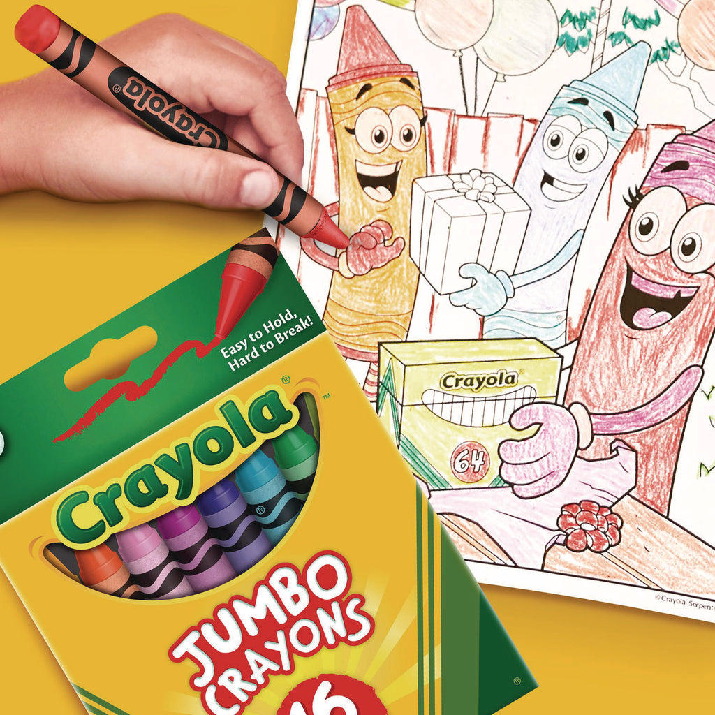 Jumbo Crayons, Assorted, 16/Box