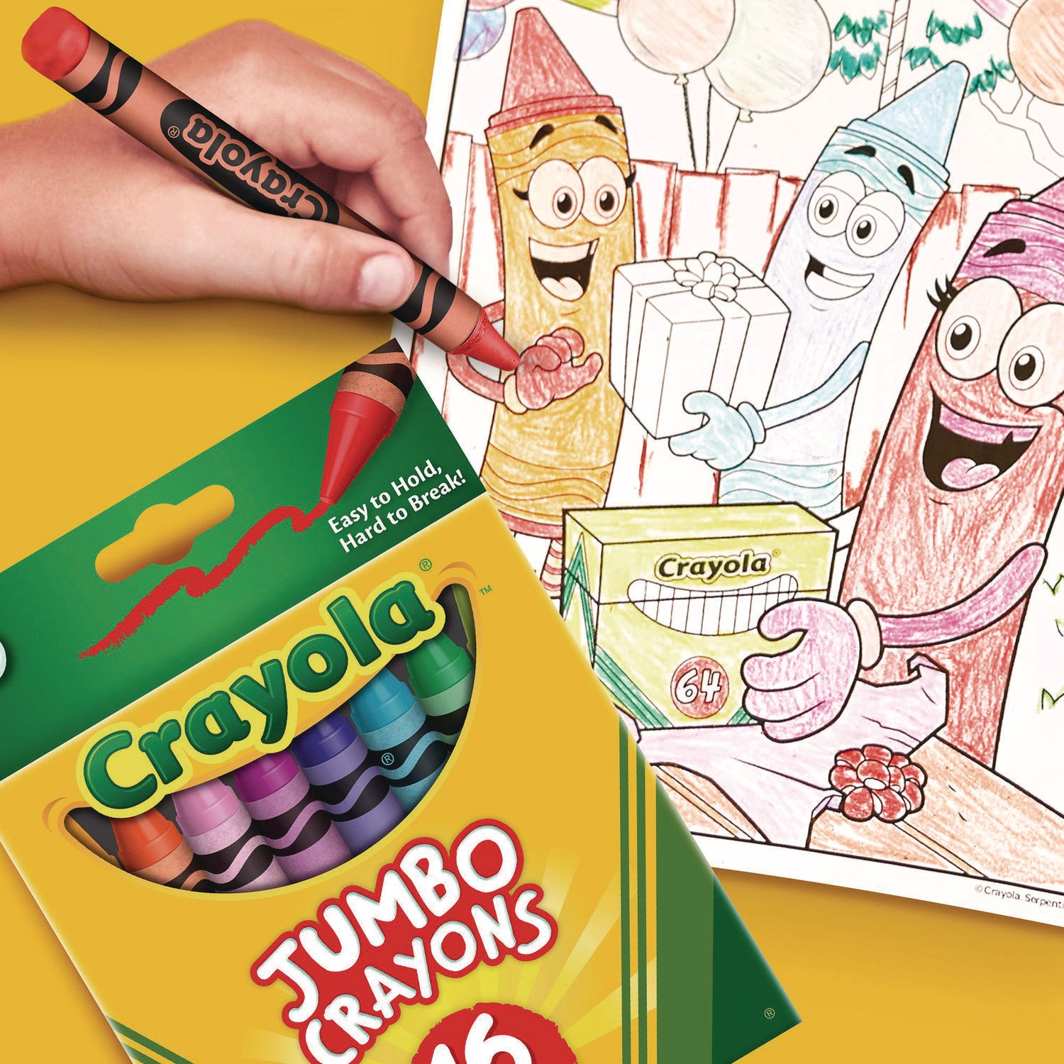 Jumbo Crayons, Assorted, 16/Box