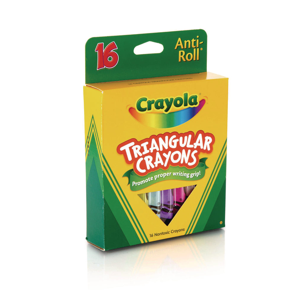 Crayola Triangular Anti-roll Crayons - Assorted - 16 / Box