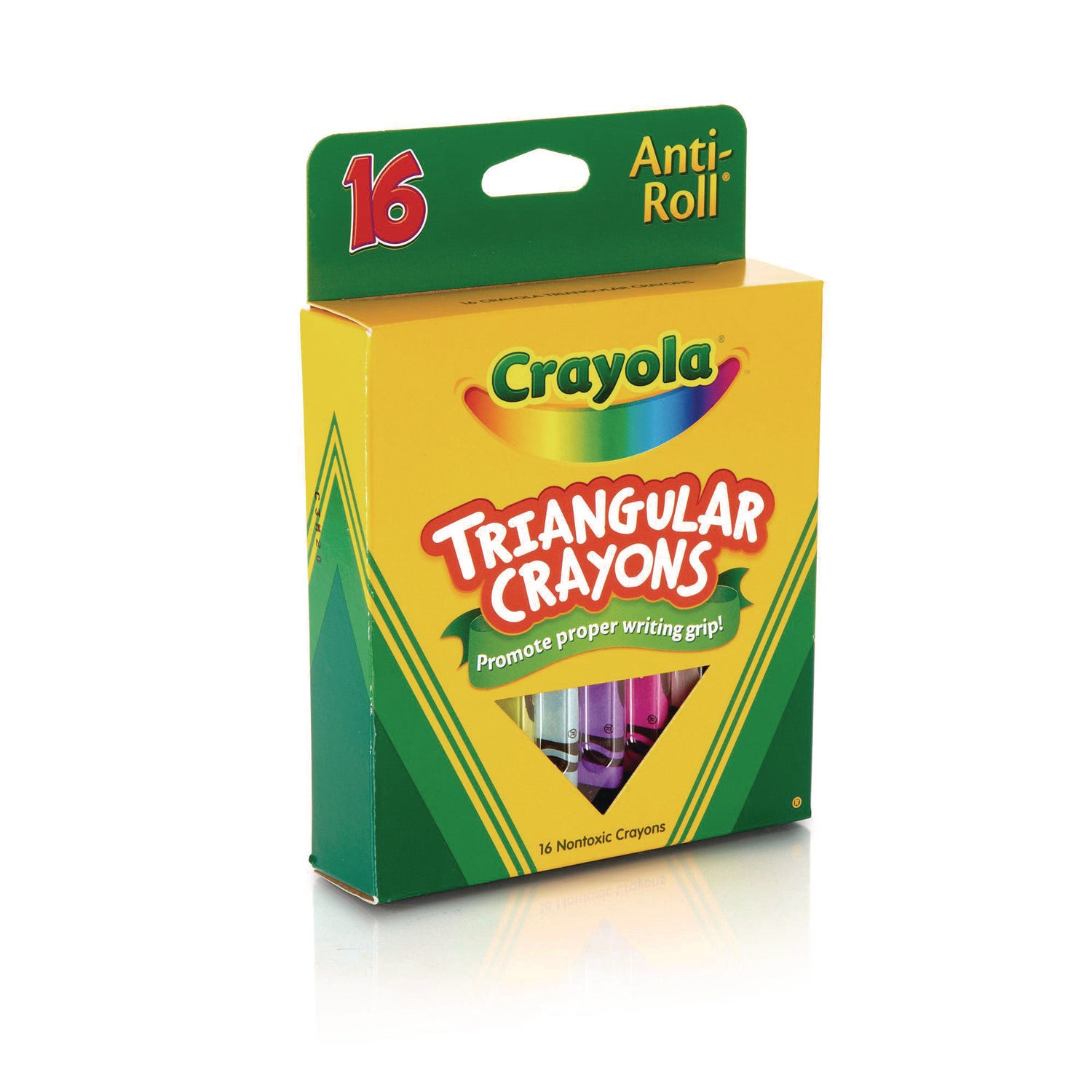Crayola Triangular Anti-roll Crayons - Assorted - 16 / Box
