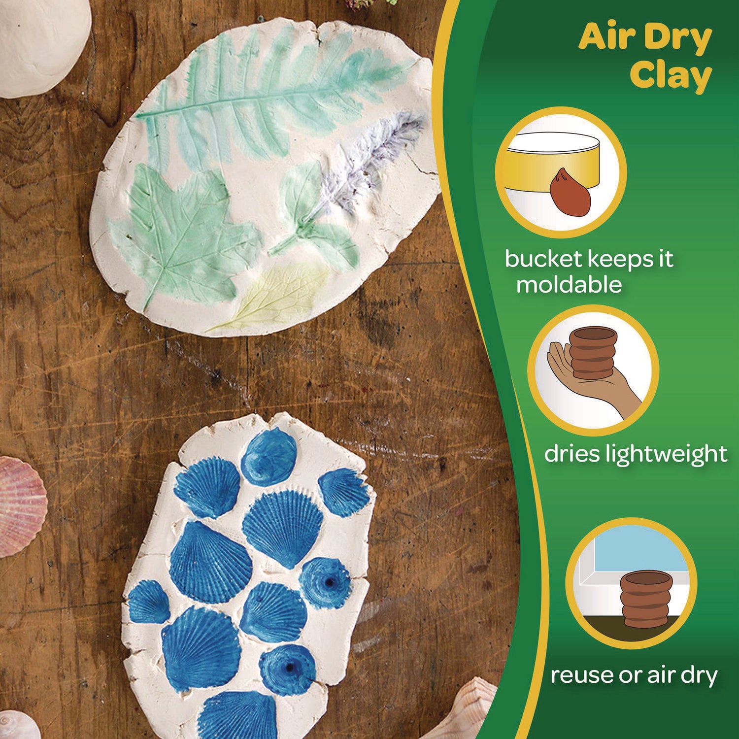 Air-Dry Clay,White, 2.5 lbs - 5