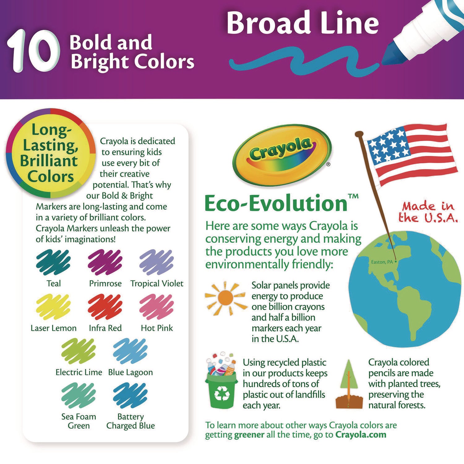 Non-Washable Marker, Broad Bullet Tip, Assorted Tropical Colors, 10/Pack