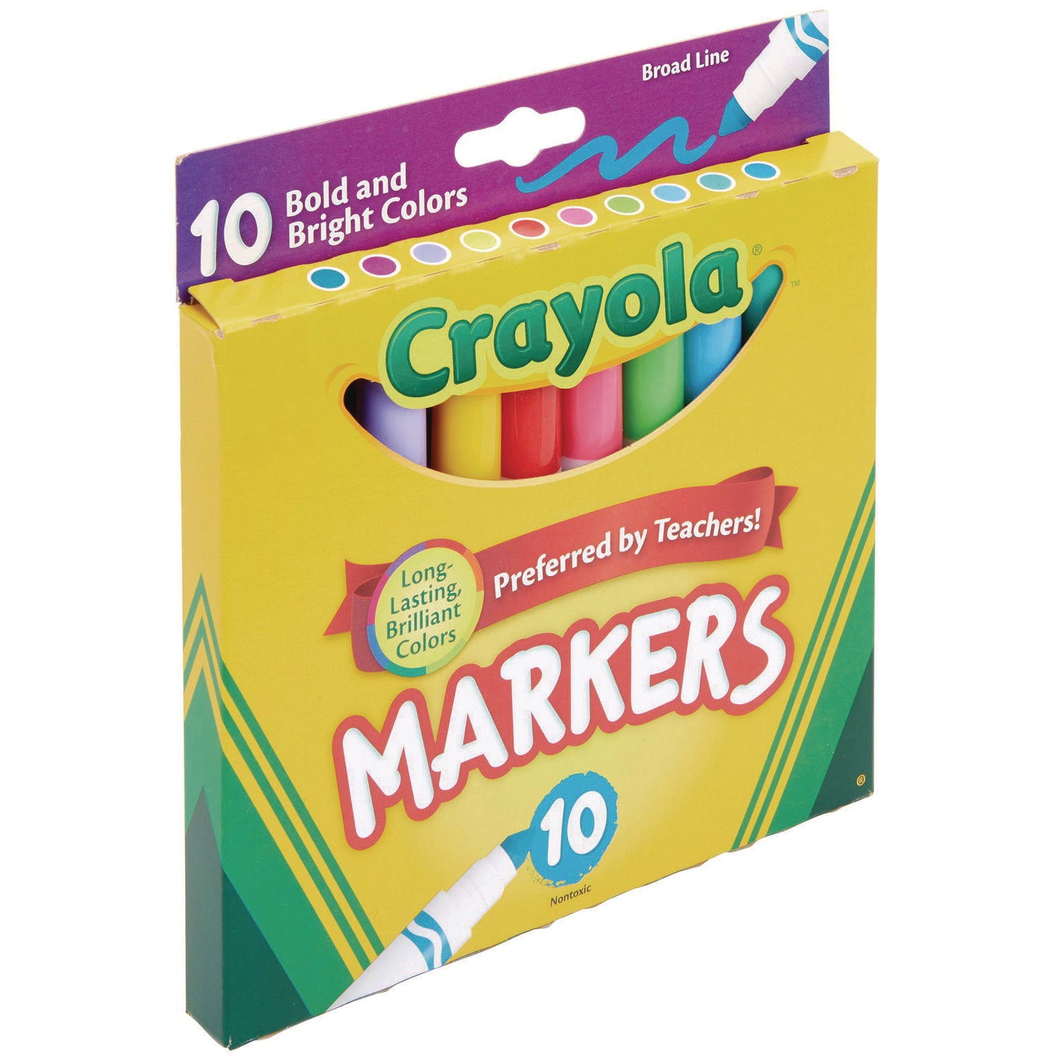 Non-Washable Marker, Broad Bullet Tip, Assorted Tropical Colors, 10/Pack - 4