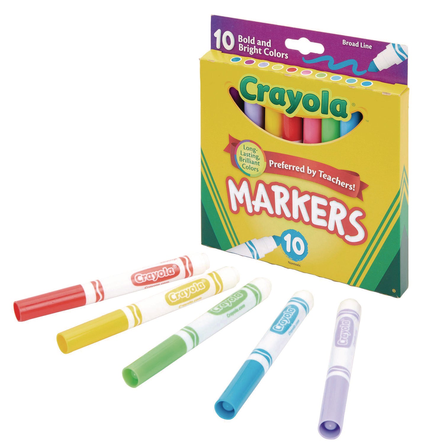 Non-Washable Marker, Broad Bullet Tip, Assorted Tropical Colors, 10/Pack - 5