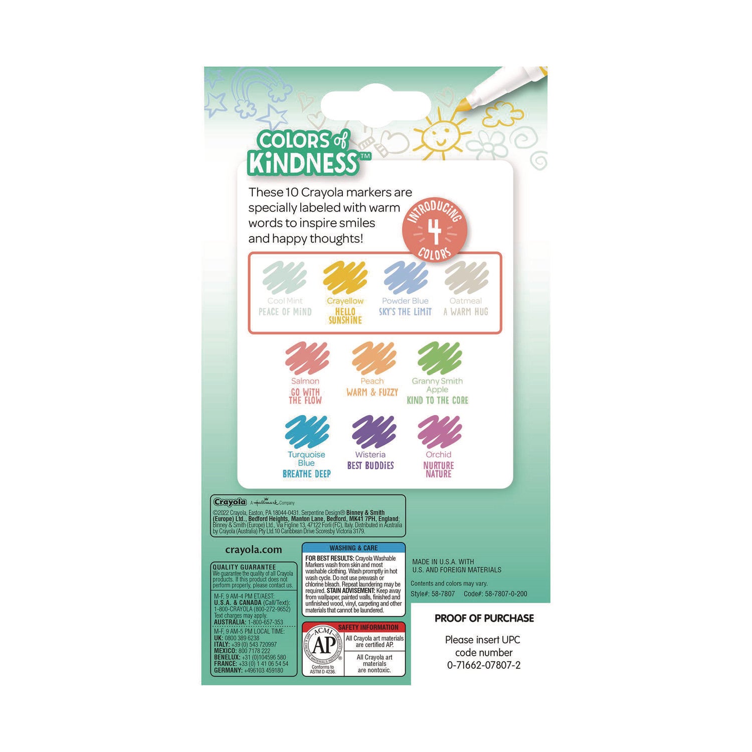 Crayola Colors of Kindness Markers - Fine Marker Point - Multi - 1 Pack - 3