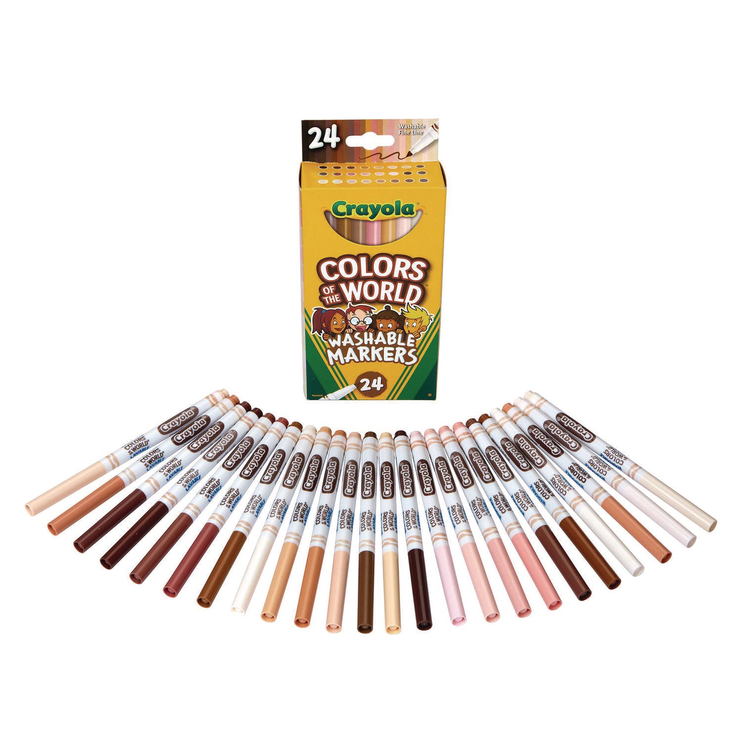 Colors of the World Washable Markers, Fine Bullet Tip, Assorted Colors, 24/Pack - 5